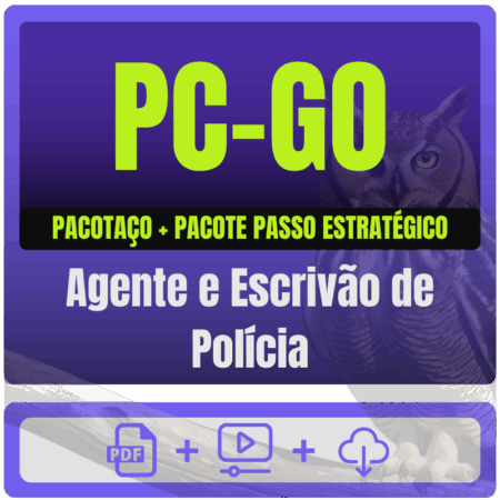 PC-GO (Agente e Escrivão de Polícia) Pacotaço - Pacote Teorico + Pacote Passo Estratégico - Rateio de Curso | Rateio Co