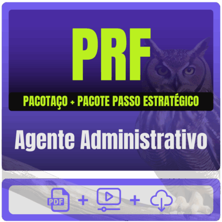 PRF (Agente Administrativo) Pacotaço - Pacote Teórico + Pacote Passo Estratégico - Rateio de Curso | Rateio Concursos |