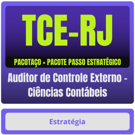 TCE-RJ (Auditor de Controle Externo - Ciências Contábeis) Pacotaço - Pacote Teórico + Passo Estratégico - Rateio de Cur