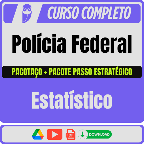 Estatístico pacotaço Polícia Federal (Estatístico) Pacotaço - Pós-Edital - 2025 - Rateio de Curso | Rateio Concursos | Melhor Site de Rateio