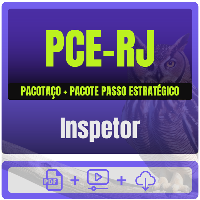 Inspetor PACOTAÇO PCE-RJ (Inspetor) Pacotaço - Pacote Teórico + Pacote Passo Estratégico - Rateio de Curso | Rateio Concursos | Melhor Si