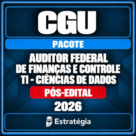 Pacote para CGU (Auditor Federal de Finanças e Controle - TI - Ciências de Dados) - 2026 (Pós-Edital) - Rateio de Curso