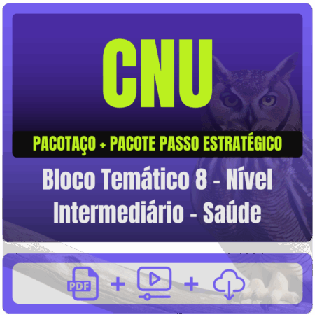 CNU (Bloco Temático 8 - Nível Intermediário - Saúde) Pacotaço - Pós-Edital - 2025 - Rateio de Curso | Rateio Concursos