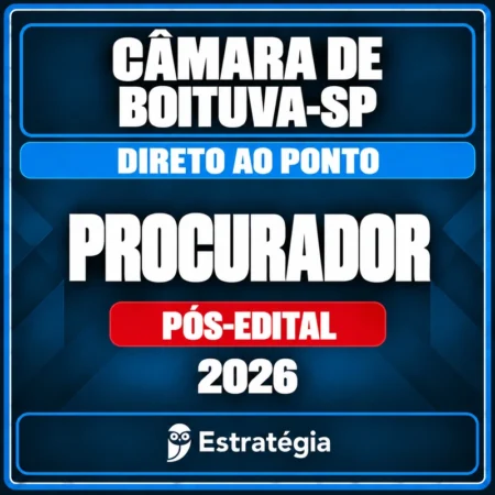 Câmara de Boituva-SP (Procurador) Direto ao Ponto - 2026 (Pós-Edital) - Rateio de Curso | Rateio Concursos | Melhor Sit